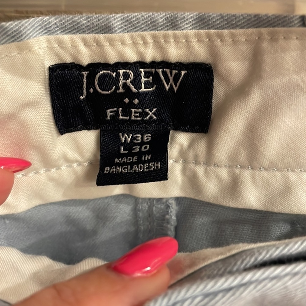 J CREW men’s Flex Straight cut Chino pants flat front 4 pocket light blue 36-30 - Picture 3 of 16